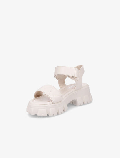 Sandales matelassées à semelles chunky - Beige - 3
