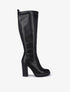 Bottes à talon et plateforme à strass - Noir - 1
