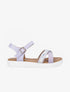Sandales bi-matière à bride holographique - Lilas - 5