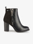 Bottines montantes à détail python - Noir - 1