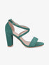 Sandales en suédine à talons classique - Vert - 1
