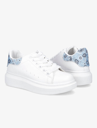 Baskets contrefort à imprimé bandana - Bleu ciel - 5