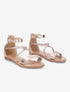 Sandales plates montantes à brides tressées - Rose gold - 1