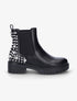 Boots montantes à contrefort à clous et strass - Noir - 5