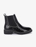 Boots effet croco vernis et détail billes argentées - Noir/argent - 5