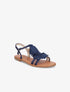 Nu-pieds en suédine et à franges - Marine - 1