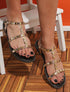 Nu-pieds effet python à clous - Rose gold - 1