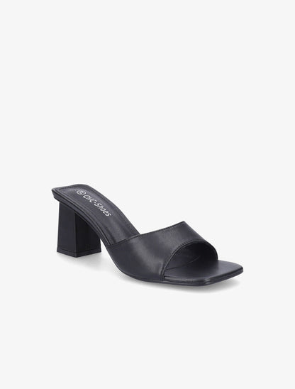 Mules à bout carré - Noir - 3