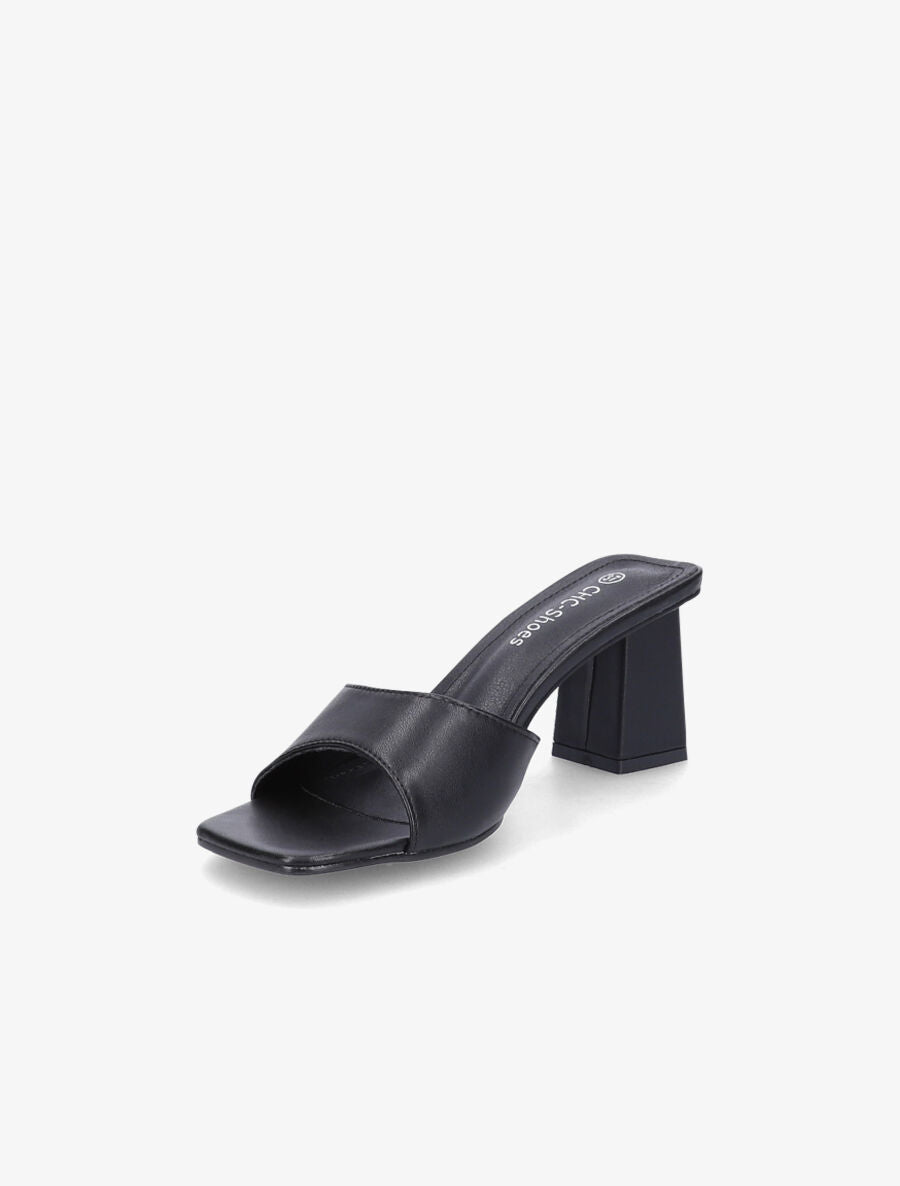 Mules à bout carré - Noir - 4