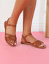 Nu-pieds entrelacés en simili - Camel - 1