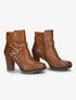 Bottines montantes à contrefort bi-matière et sangles - Camel - 5