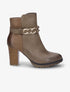 Bottines fourrées bi-matière à sangle à détail chaîne - Taupe - 5