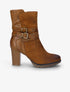 Bottines montantes bi-matière à sangles - Camel - 1