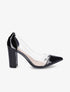 Escarpins vernis en plexi à talon carré - Noir - 1