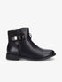 Boots bimatière et lanières croisées - Noir - 1