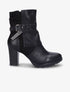 Bottines montantes bi-matière à sangle cloutée - Noir - 1