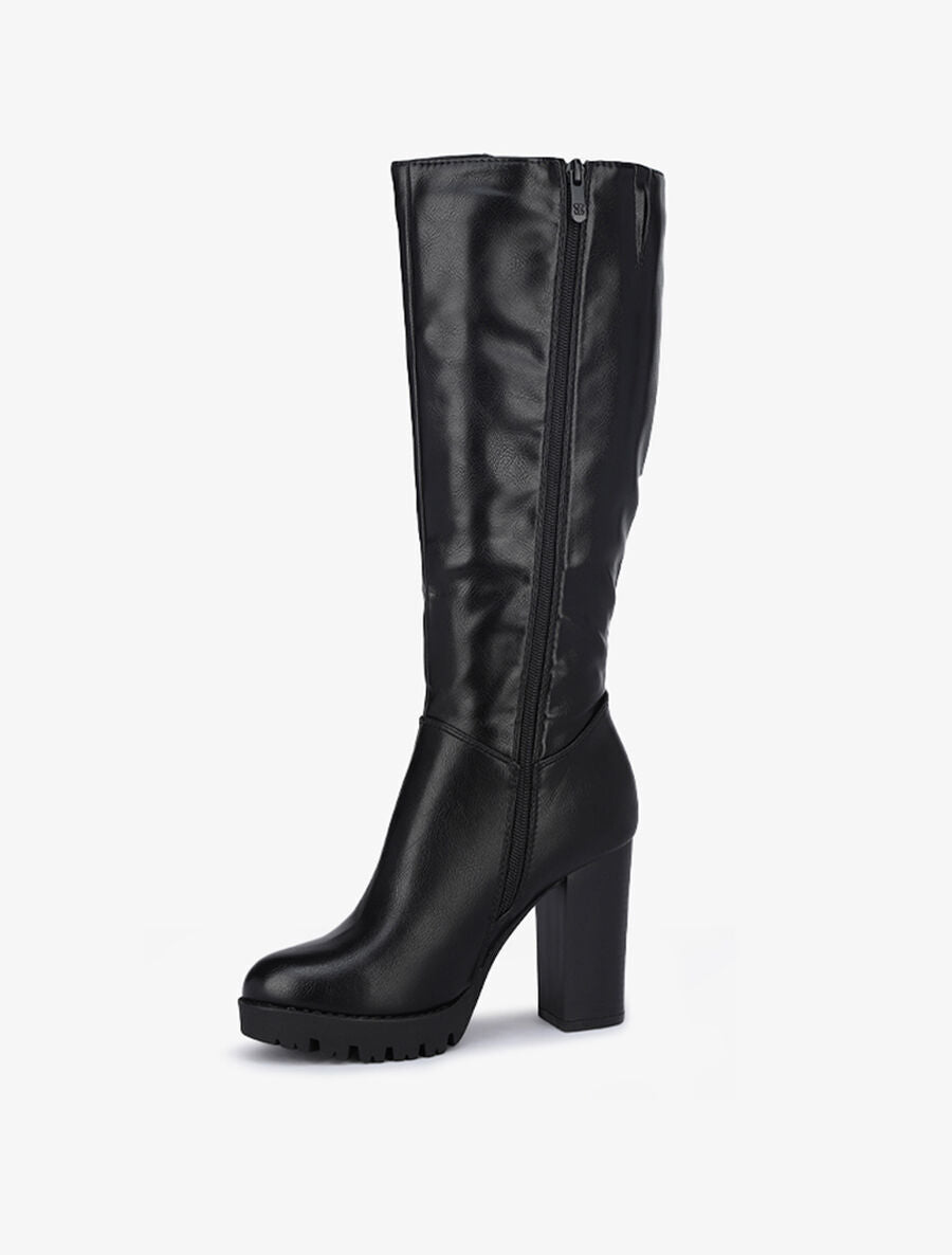 Bottes à talon haut et semelles crantées - Noir - 3