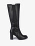 Bottes à talon haut et sangles - Noir - 1