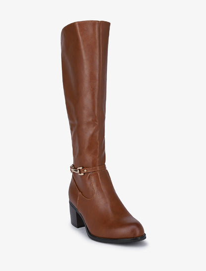 Bottes classiques élastiquées à talon - Camel - 2