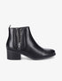Bottines à zip en simili - Noir - 1