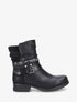 Boots montantes effet plissé à boucles - Noir - 1