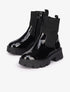 Bottines à semelles crantées vernies - Noir - 1