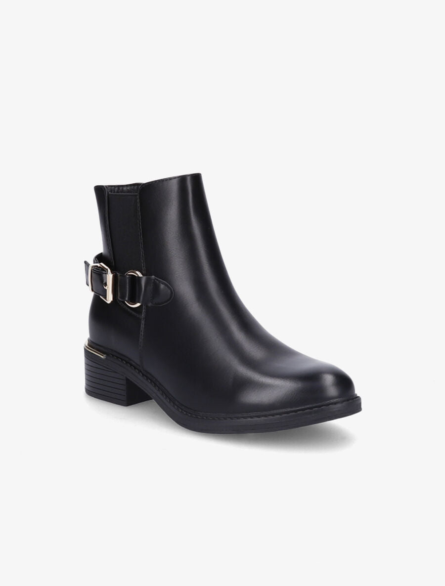 Bottines à boucle stylisée - Noir - 2