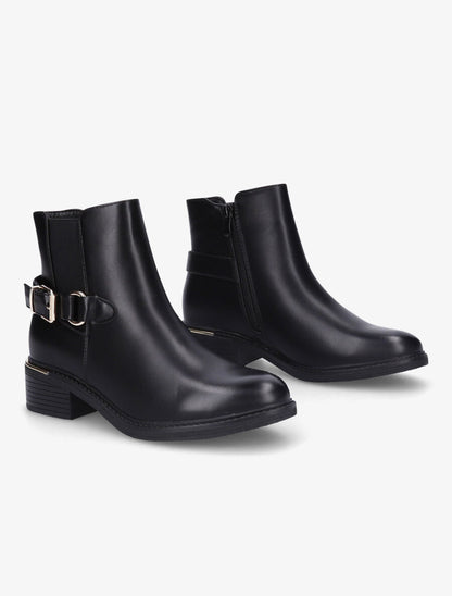 Bottines à boucle stylisée - Noir - 4