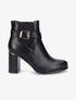 Bottines à talon et sangles croisées - Noir - 1