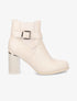 Bottines à talon et sangles croisées - Beige - 5