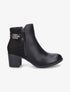 Bottines bi-matière à boucle et zip décoratif - Noir - 5