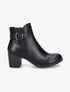 Bottines élastiquées en simili - Noir - 1