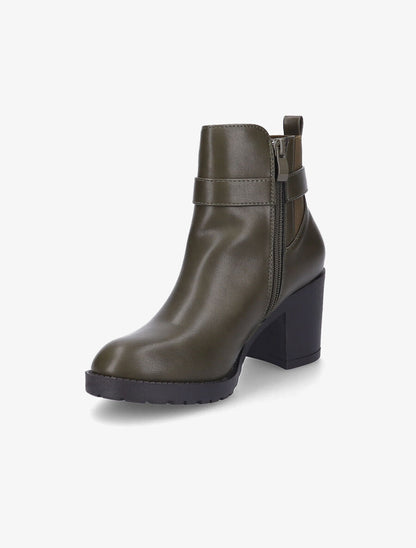 Bottines à boucle et semelle crantée - Kaki - 3