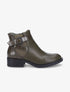 Bottines à contrefort et sangle croco - Kaki - 5