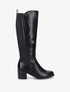 Bottes élastiquées en simili - Noir - 5