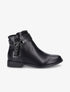 Bottines en simili à contrefort croco - Noir - 5