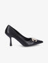 Escarpins pointus à bijou strass - Noir - 1