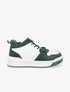 Baskets bicolore en suédine et simili - Vert sapin - 1