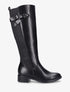 Bottes élastiquées en simili à sangles - Noir - 1
