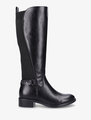 Bottes élastiquées en simili - Noir - 1