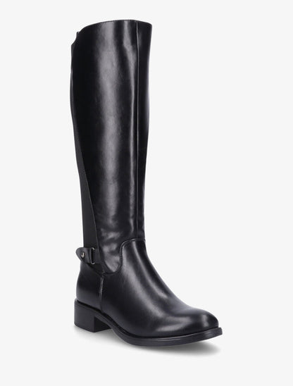 Bottes élastiquées en simili - Noir - 2