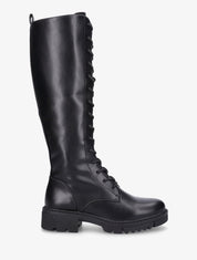 Bottes en simili à lacets - Noir - 5