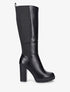 Bottes élastiquées à talon haut - Noir - 1