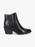 Bottines style santiag effet croco - Noir - 1