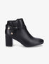Bottines à talon en simili - Noir - 1