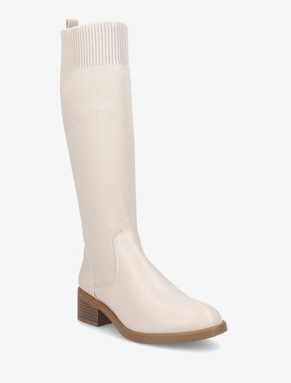 Bottes style chaussettes - Beige - 2