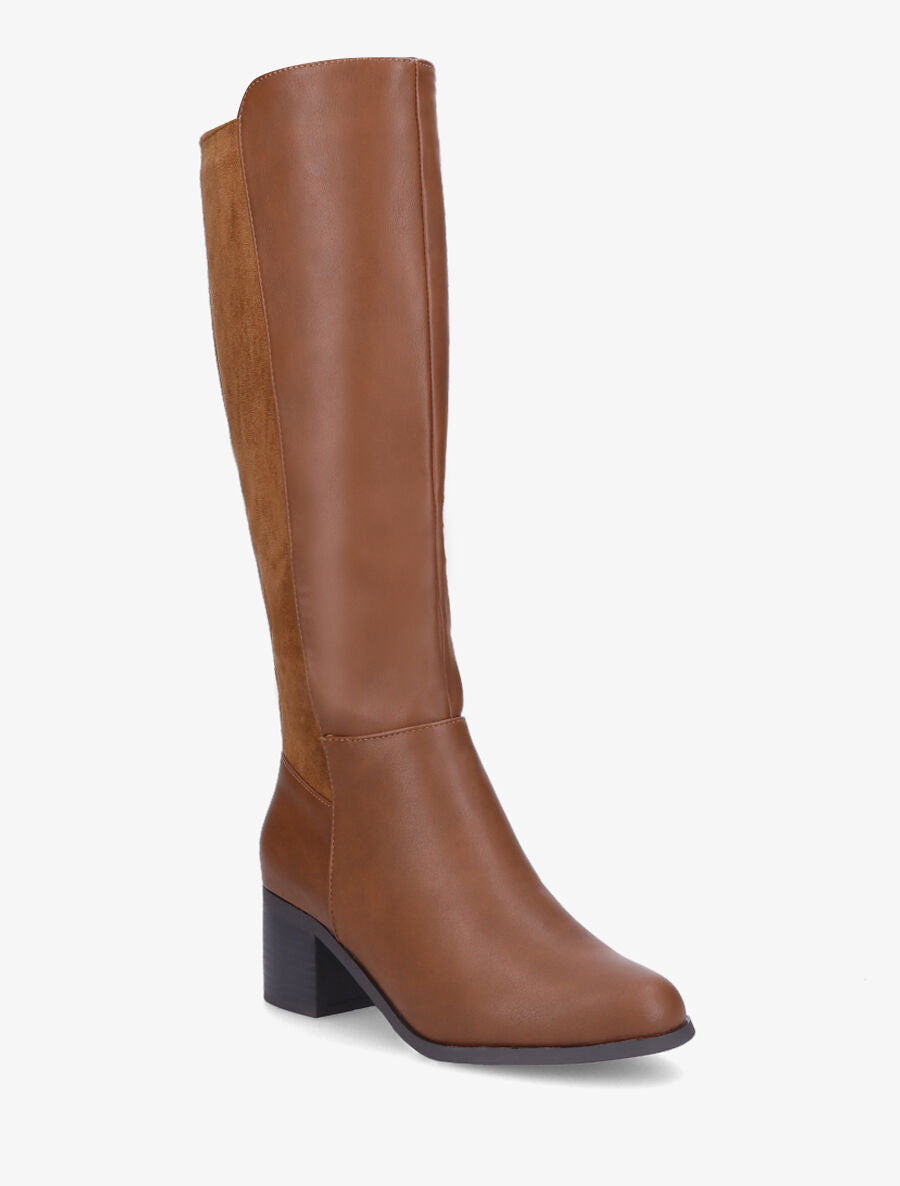 Bottes à contrefort suédé - Camel - 2