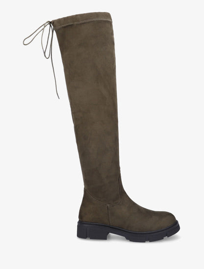 Cuissardes en suédine à semelle texturée - Kaki - 2