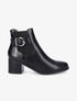 Bottines élastiquées à contrefort croco - Noir - 1