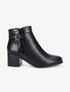Bottines à bride effet croco - Noir - 1